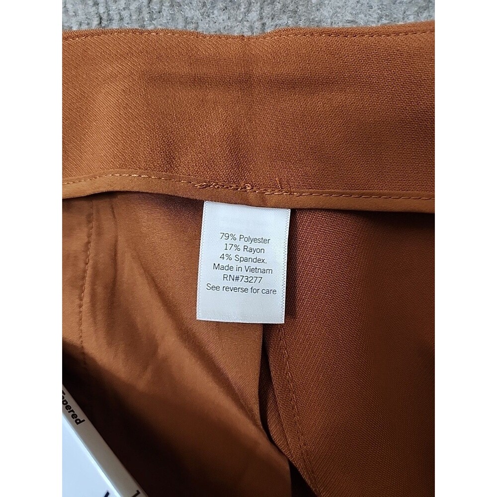 Nine West Curvy Tapered Ankle Dress Pants Womens 14 Brown Stretch Career NEW - Picture 9 of 10